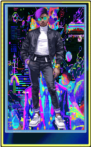 DIGITALAX Equipo | Javi @javinaut, orquestación local de modelos, perfil del Equipo 2x en layout retro