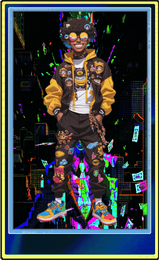 DIGITALAX Equipo | Rafael @rafaelrainbowsocks, fundador, perfil del Equipo 2x en layout retro